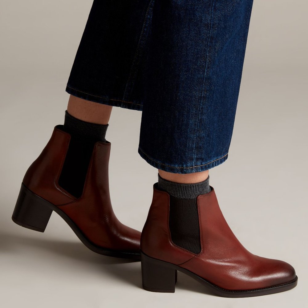 Clarks Mascarpone Bay Tan Leather Boots